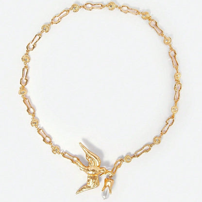 Gold Swallow Y-Necklace