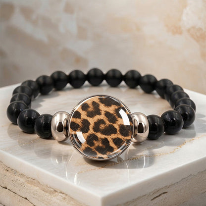 Leopard Print Beaded Bracelet