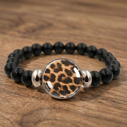Leopard Print Beaded Bracelet