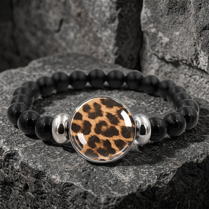 Leopard Print Beaded Bracelet