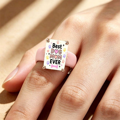 Best Dog Mom Square Ring