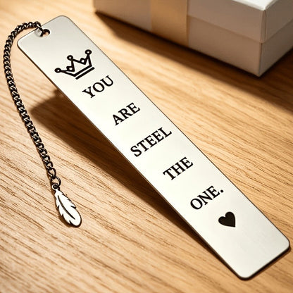 Crown & Feather Engraved Bookmark
