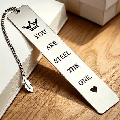 Crown & Feather Engraved Bookmark