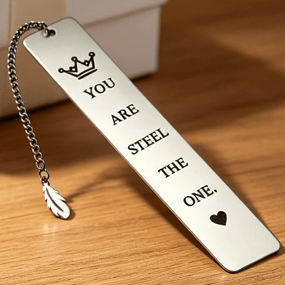 Crown & Feather Engraved Bookmark