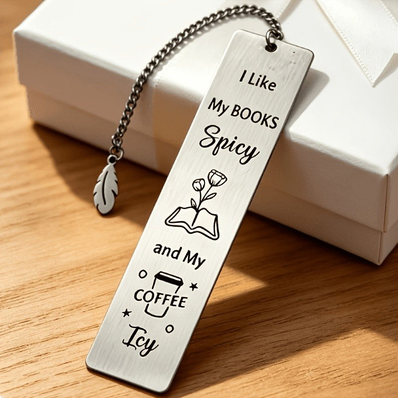 Books & Coffee Engraved Bookmark