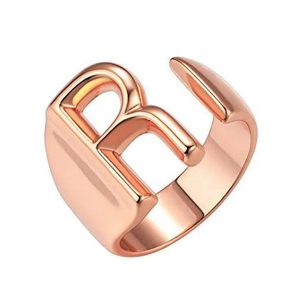 Adjustable Initial Cuff Ring