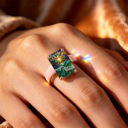 Ocean Sunrise Mosaic Ring
