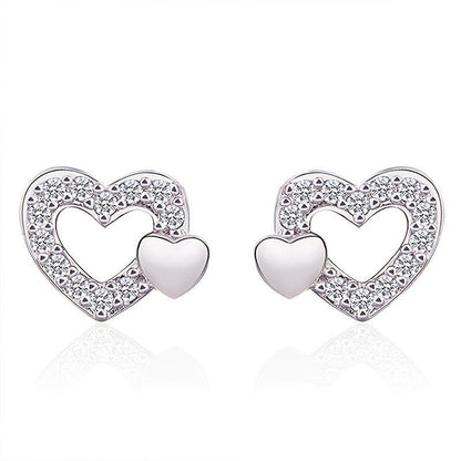 Crystal Open Heart Stud Earrings