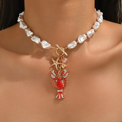 Red Lobster Pearl Necklace