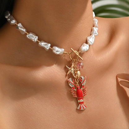 Red Lobster Pearl Necklace
