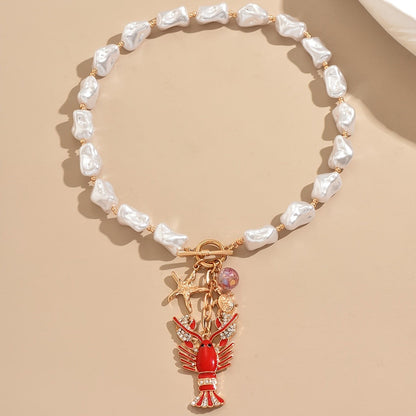 Red Lobster Pearl Necklace