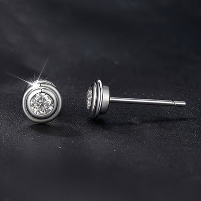 Round Cubic Zirconia Stud Earrings