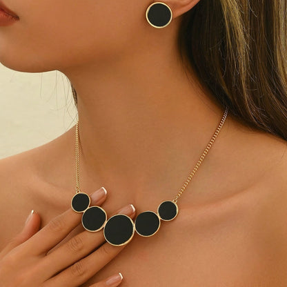 Leopard Disc Necklace & Earring Set