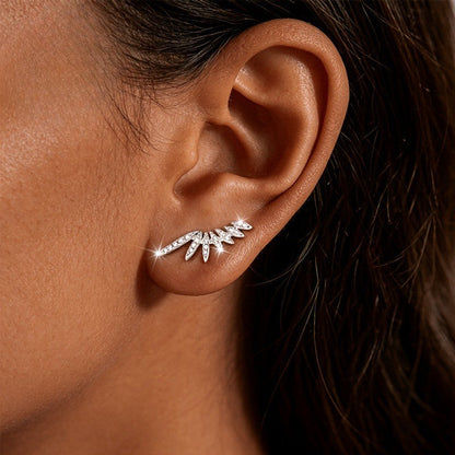 Crystal Leaf Ear Cuff