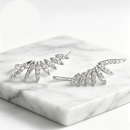 Crystal Leaf Ear Cuff