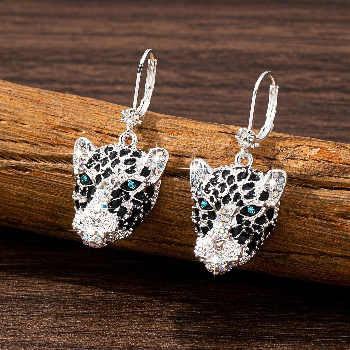 Leopard Head Circle Earrings