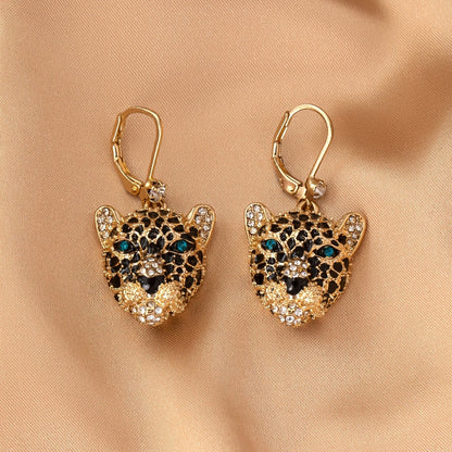 Leopard Head Circle Earrings