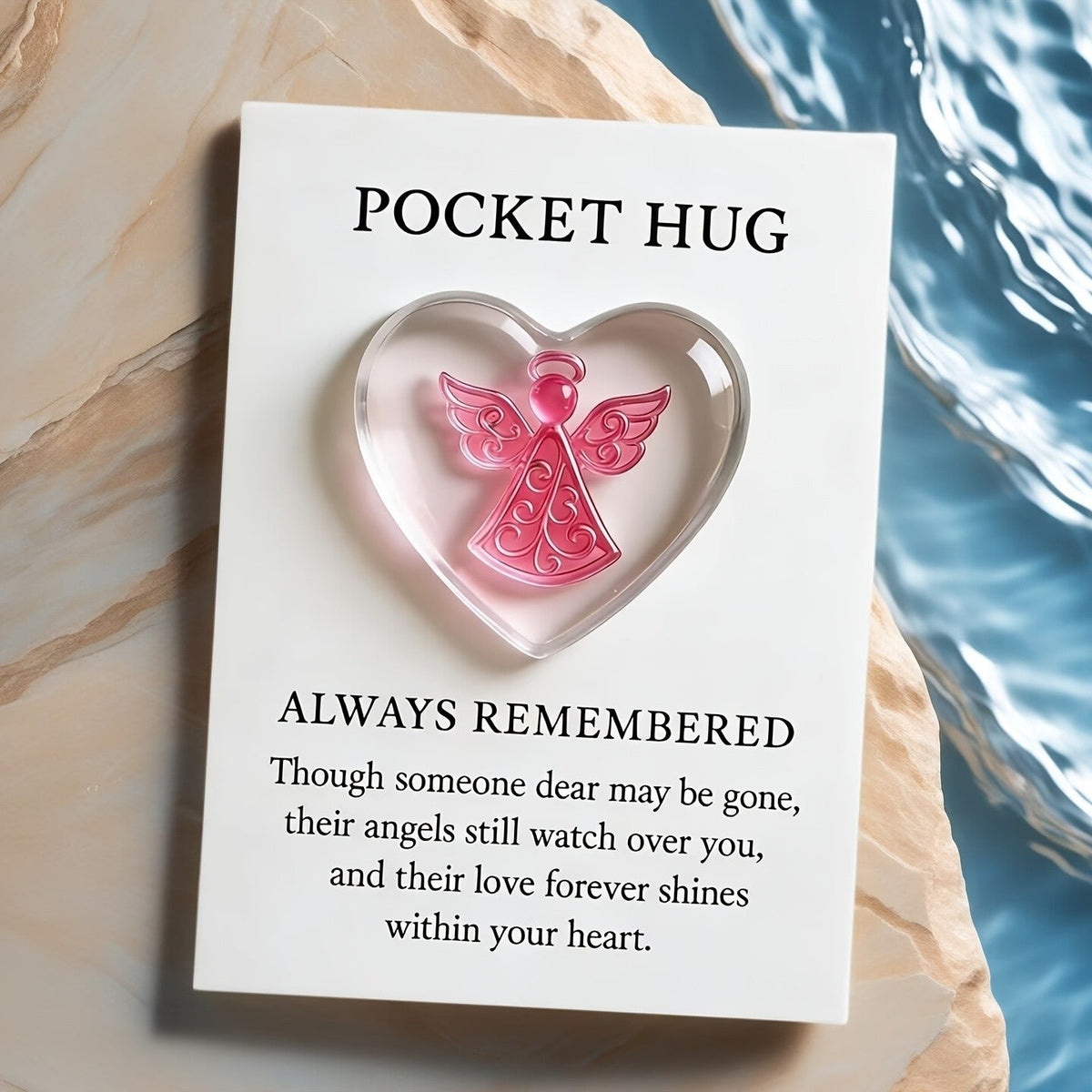 Pink Angel Heart Pocket Hug
