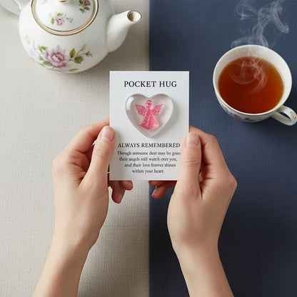 Pink Angel Heart Pocket Hug