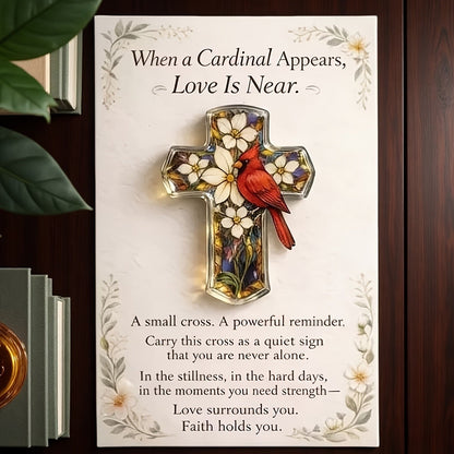 Red Bird Cross Pin