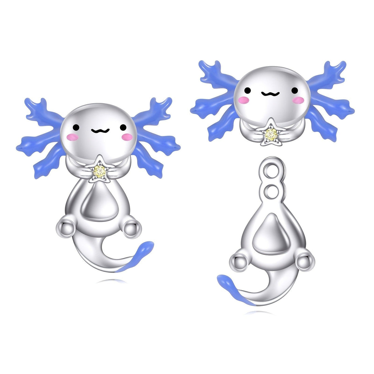 Blue Axolotl Stud Earrings