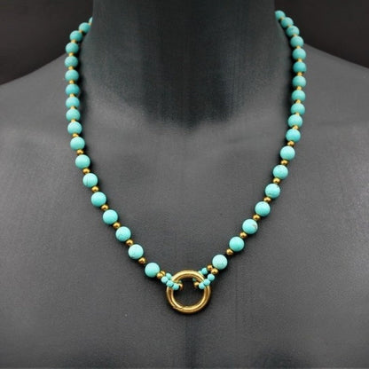 Turquoise Teardrop Beaded Necklace