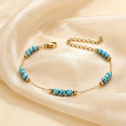 Turquoise Bead Chain Bracelet