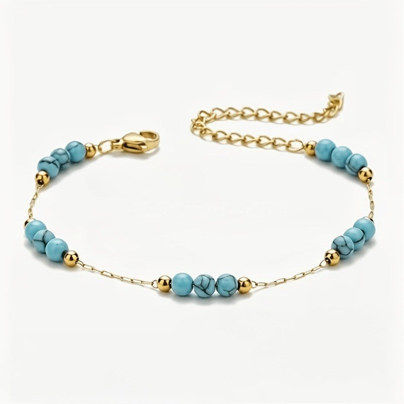 Turquoise Bead Chain Bracelet