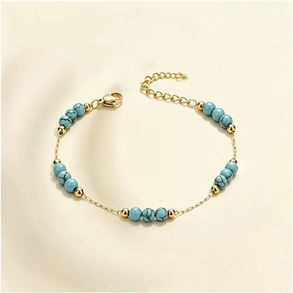 Turquoise Bead Chain Bracelet