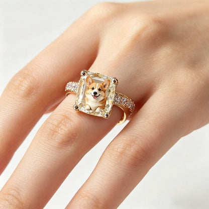 Corgi Crystal Ring