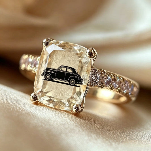 Vintage Car Square Ring