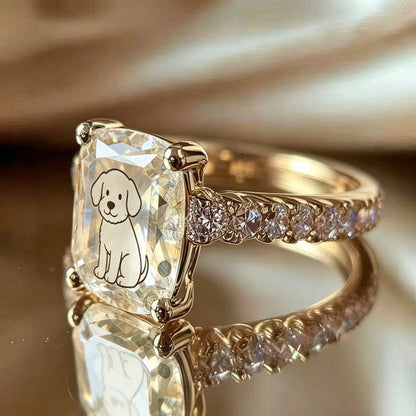 Puppy Emerald Cut Ring
