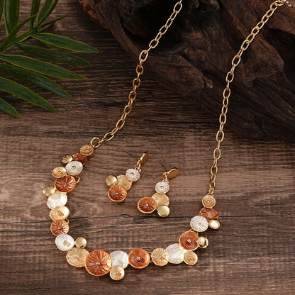 Blue Enamel Floral Jewelry Set