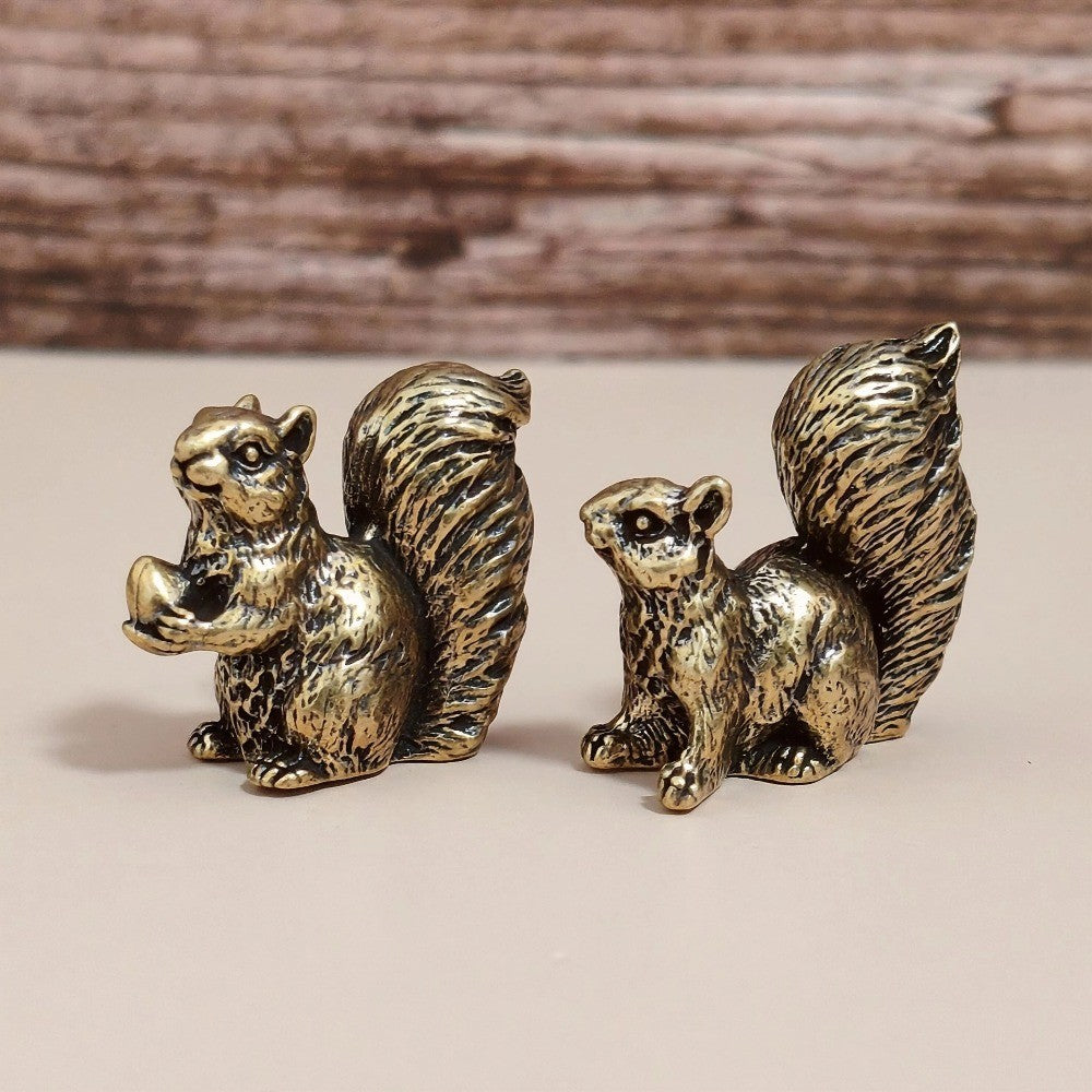Brass Squirrel Figurine Set