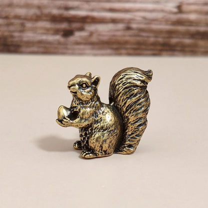 Brass Squirrel Figurine Set