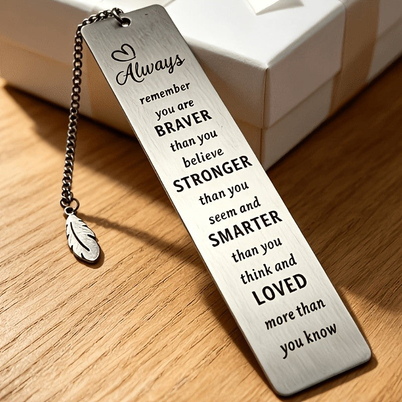 Inspirational Feather Bookmark