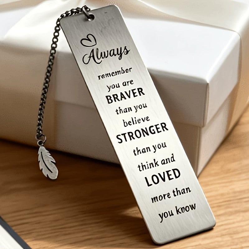 Inspirational Feather Bookmark