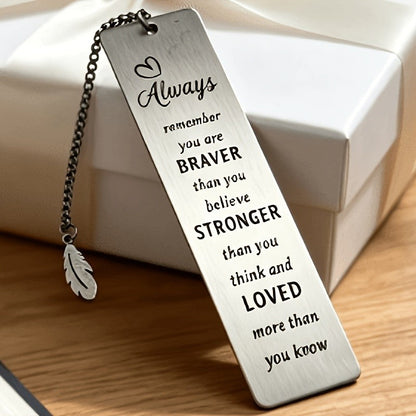 Inspirational Feather Bookmark
