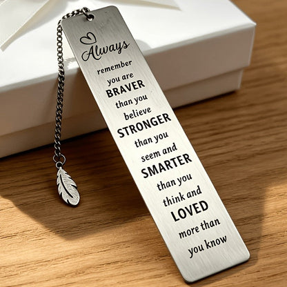 Inspirational Feather Bookmark