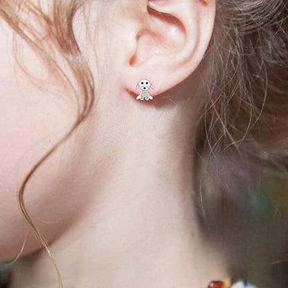 Multicolor Zircon Puppy Stud Earrings