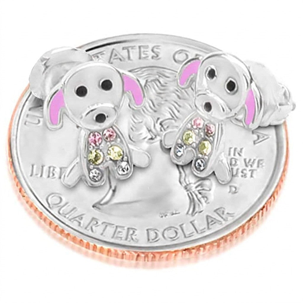Multicolor Zircon Puppy Stud Earrings
