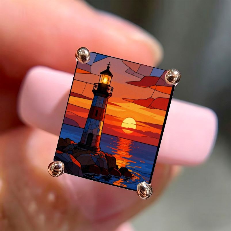 Lighthouse Sunset Square Ring