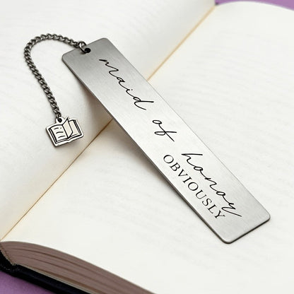 Maid of Honor Engraved Bookmark