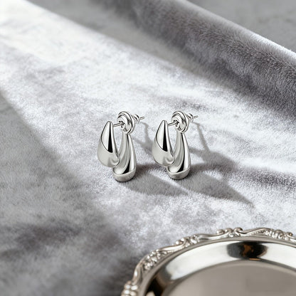 Two-Tone Water Drop Earrings