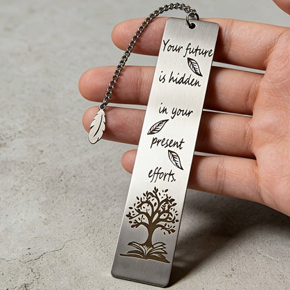 Tree & Feather Engraved Bookmark