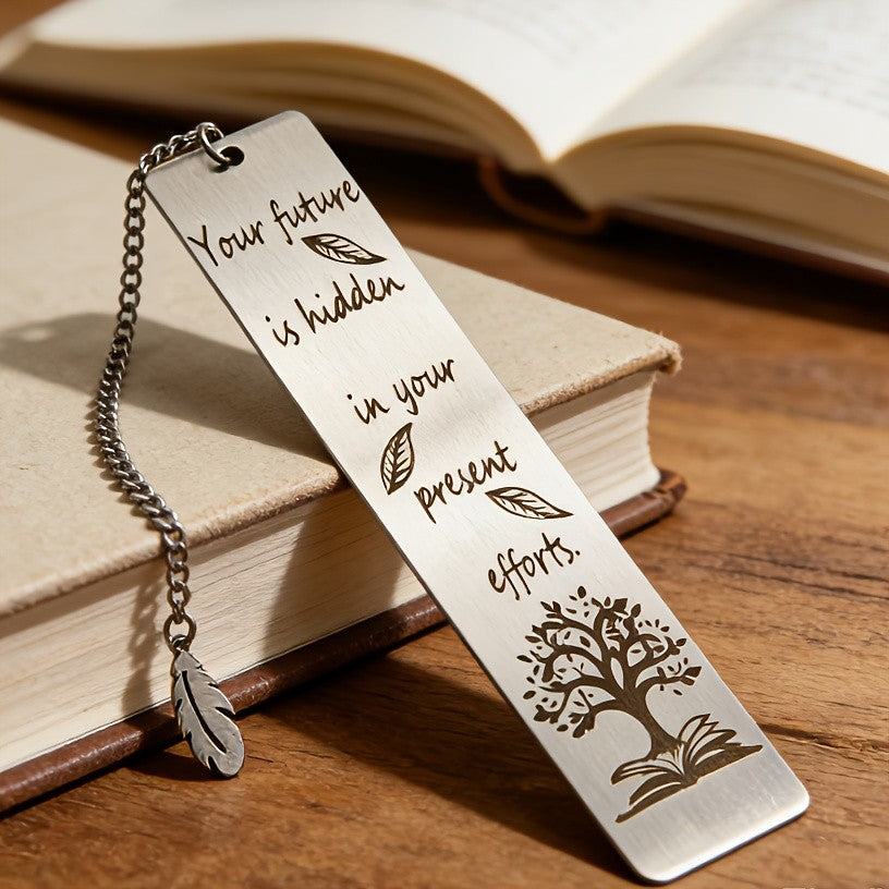 Tree & Feather Engraved Bookmark