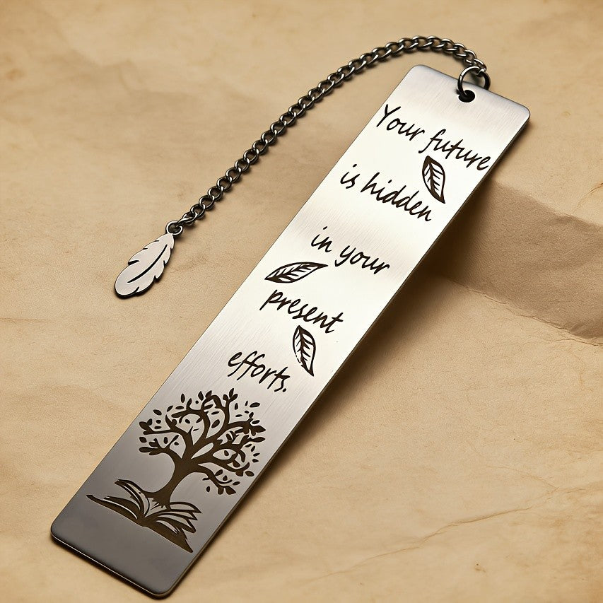 Tree & Feather Engraved Bookmark