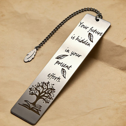Tree & Feather Engraved Bookmark