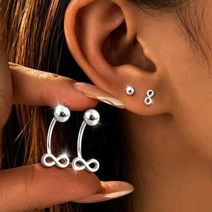 Infinity Ball Stud Earrings