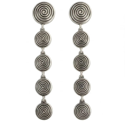 Spiral Disc Drop Earrings